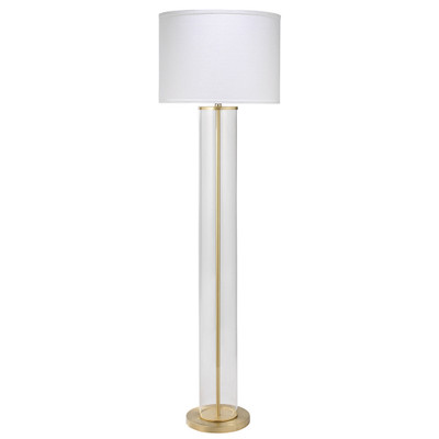 Jamie Young Vanderbilt Floor Lamp - Brass Metal & Clear Glass