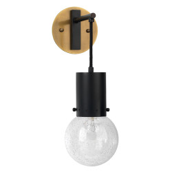 Jamie Young Strada Pendant Wall Sconce - Oil Rubbed Bronze, Antique Brass & Clear Seeded Glass
