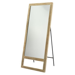 Jamie Young Austere Leaning Floor Mirror - Grey Washed Wood