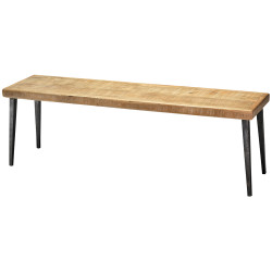 Jamie Young Farmhouse Bench - Natural Wood & Black Iron