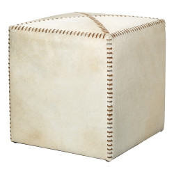 Jamie Young Ottoman - Small - White Hide