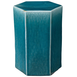 Jamie Young Porto Side Table - Small - Blue Ceramic