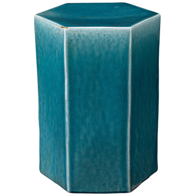 Jamie Young Porto Side Table - Large - Blue Ceramic