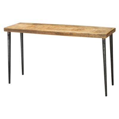 Jamie Young Farmhouse Console Table - Natural Wood & Black Iron