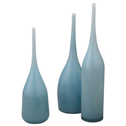 Jamie Young Pixie Decorative Vases - Set of 3 - Periwinkle Blown Glass