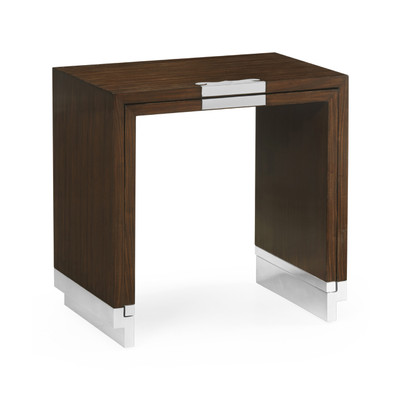 Jonathan Charles Campaign Campaign Style Dark Santos Rosewood Sliding Nesting Tables