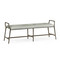 Jonathan Charles Corniche Modern Curved Bronzed Bench, Upholstered In Grey Leather