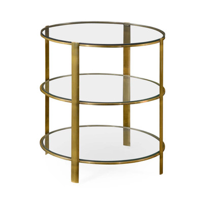 Jonathan Charles Cosmo Brass & Glass Circular Side Table