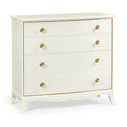 Jonathan Charles Eclectic Ivory & Crackle Ceramic Lacquered Chest Of Four Drawers