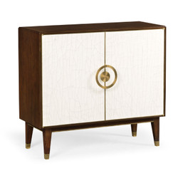 Jonathan Charles Eclectic Walnut & Crackle Cloth Lacquered Sideboard