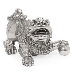 Jonathan Charles Indochine Antique Stainless Steel Foo Dog