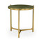 Jonathan Charles Luxe Large Green Round Faux Shagreen Gilded Side Table