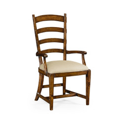 Jonathan Charles Huntingdon French Ladderback Style Carver Armchair, Upholstered In Mazo