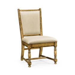 Jonathan Charles Sussex Light Brown Chestnut Country Side Chair, Upholstered In Mazo