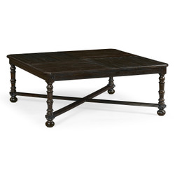 Jonathan Charles Casually Country Dark Ale Large Square Parquet Coffee Table