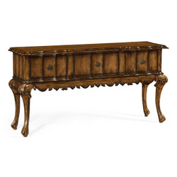 Jonathan Charles Artisan Rectangular Console Table In Rustic Walnut With Drawers