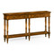 Jonathan Charles Casually Country Country Walnut Parquet Double Console Table