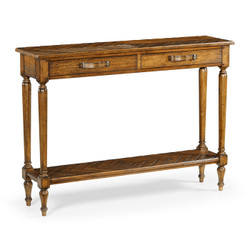 Jonathan Charles Casually Country Country Walnut Parquet Console Table