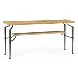 Jonathan Charles Casually Country Rectangular Console Table With Iron Base