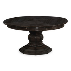 Jonathan Charles Casually Country 59" Dark Ale Circular Dining Table With Self-Storing Leaves