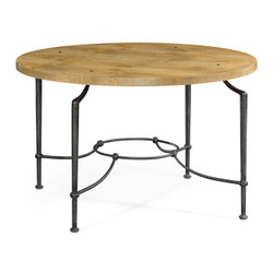 Jonathan Charles Casually Country Round Centre Table With Iron Base