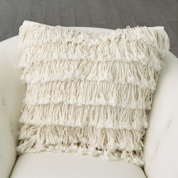 Fringe Pillow - Linen