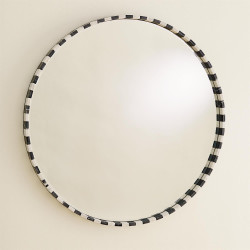 Black/White Marble Mirror - Round