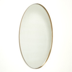 Elongated Oval Mirror - Brass - Sm