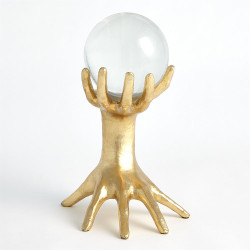 Hands on Sphere Holder - Gold Leaf - Lg