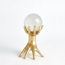 Hands on Sphere Holder - Gold Leaf - Sm