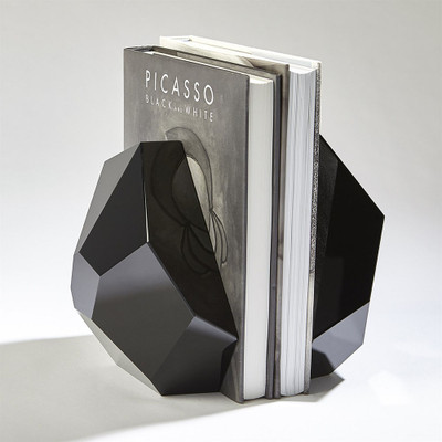 S/2 Crystal Bookends - Black