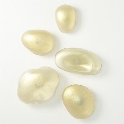 S/5 Glass Wall Gems - Clear W/Gold