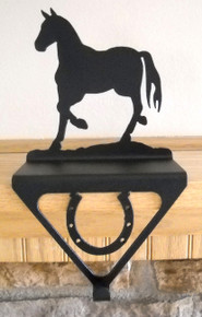 Horse Stocking Holder Christmas Decor Metal Art