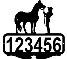 Cowgirl and her Horse  Custom Address Sign