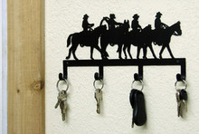Cowboy Riders Western Metal Art Key Holder