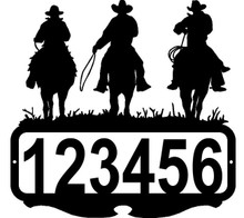 Cowboy Riders Western  Custom Address Sign