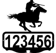 Cowboy Shooter on Horse  Custom Address Sign