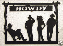 Cowboy Howdy Metal Wall Art Welcome Sign