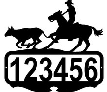 Cowboy at Work  Custom Address Sign