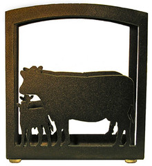 Cow and Calf Metal Art Napkin Holder