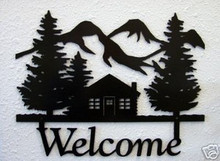 Cabin Lodge Decor Wilderness Welcome Sign