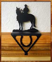 Cowboy Horse  Stocking Holder Christmas Decor Metal Art