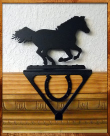 Horse Running  Stocking Holder Christmas Decor Metal Art