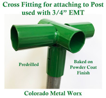Cross Fitting for attaching to Post used with 3/4" EMT