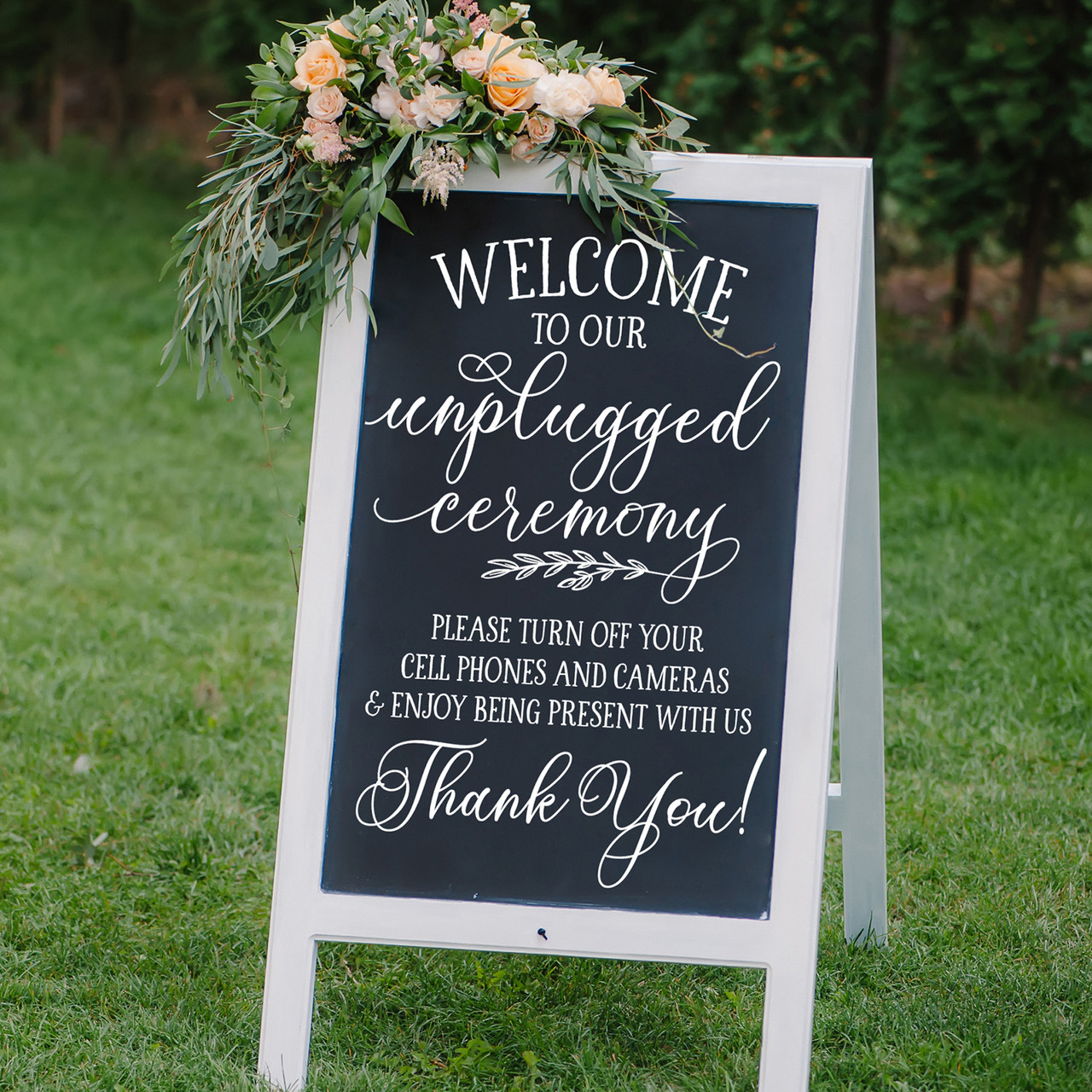 Welcome To Our Unplugged Wedding Sign Decal Old Barn Rescue