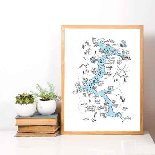 Map of Lake Coeur d'Alene, Idaho - Old Barn Rescue