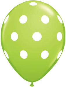 lime balloons polka dots