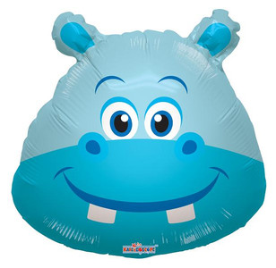 14" Hippo Head Mini Shape Foil Balloon 1ct