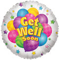 18" Get Well with Balloons (5 Pack)#17569