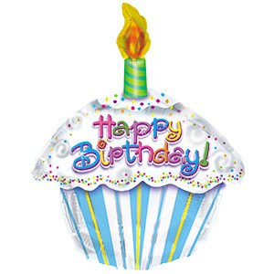 20" Happy Birthday  Cupcake Shape Balloon (5 PACK) #414018
